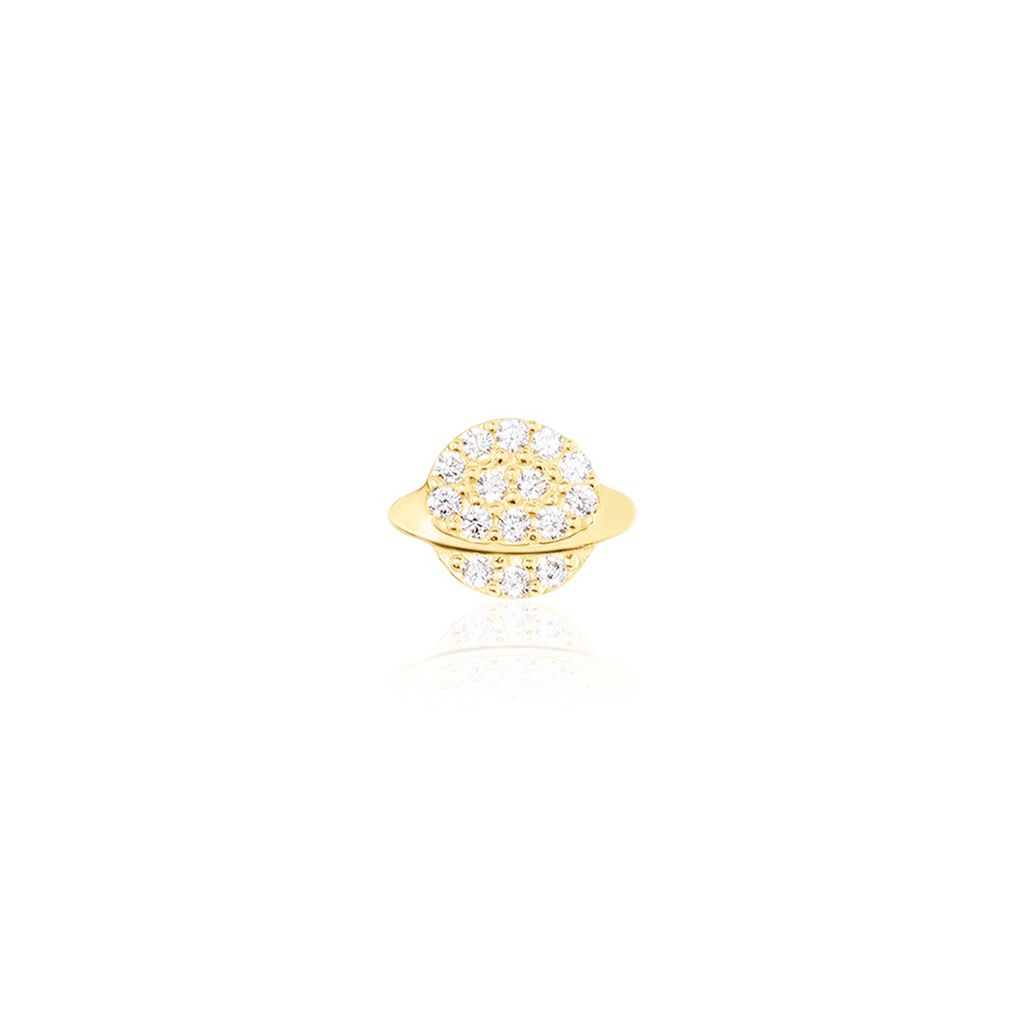 Boucles D'oreille Puce Uranus Or Jaune Oxyde De Zirconium