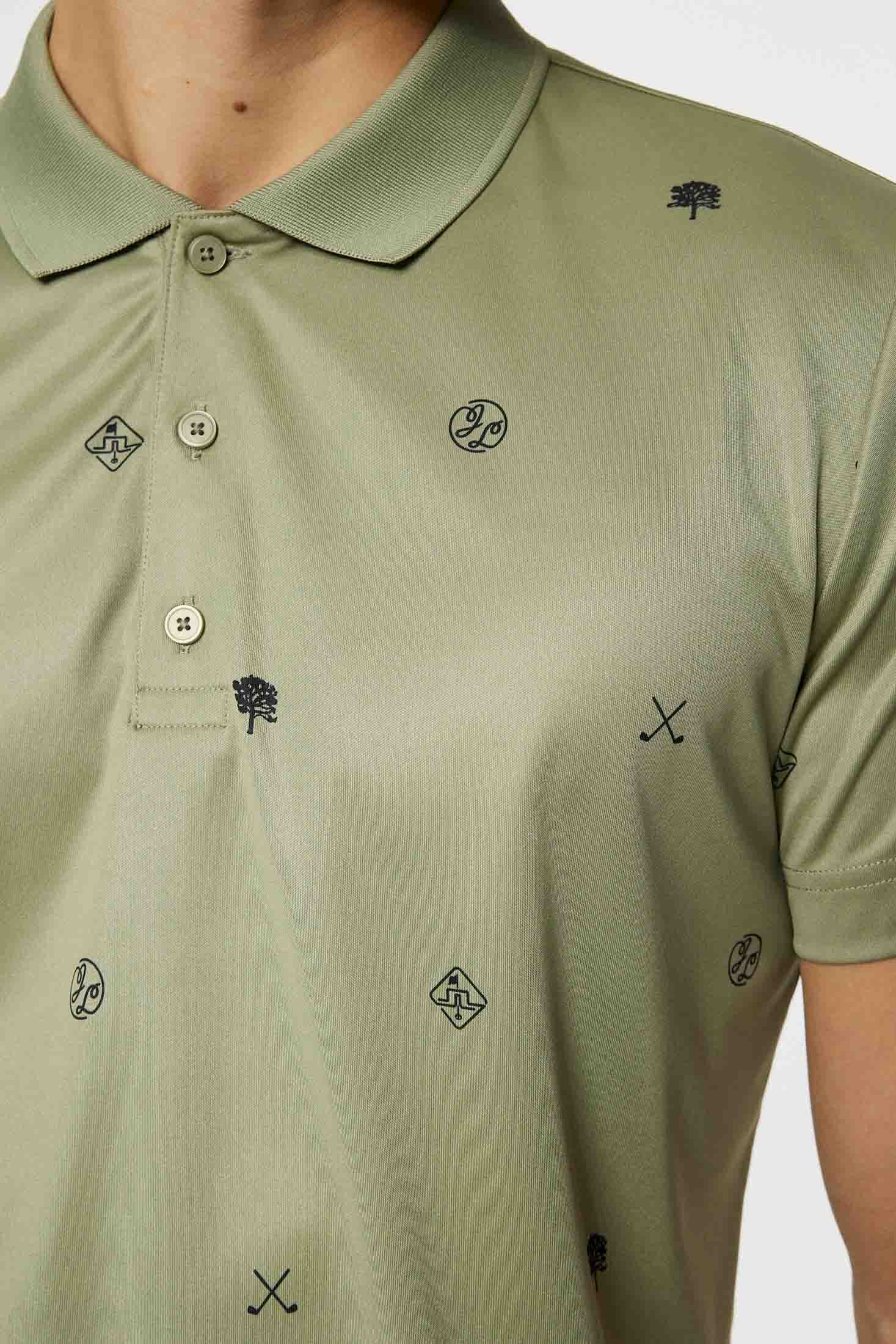 Club House Motif Polo Herre Golf Micro Olive S