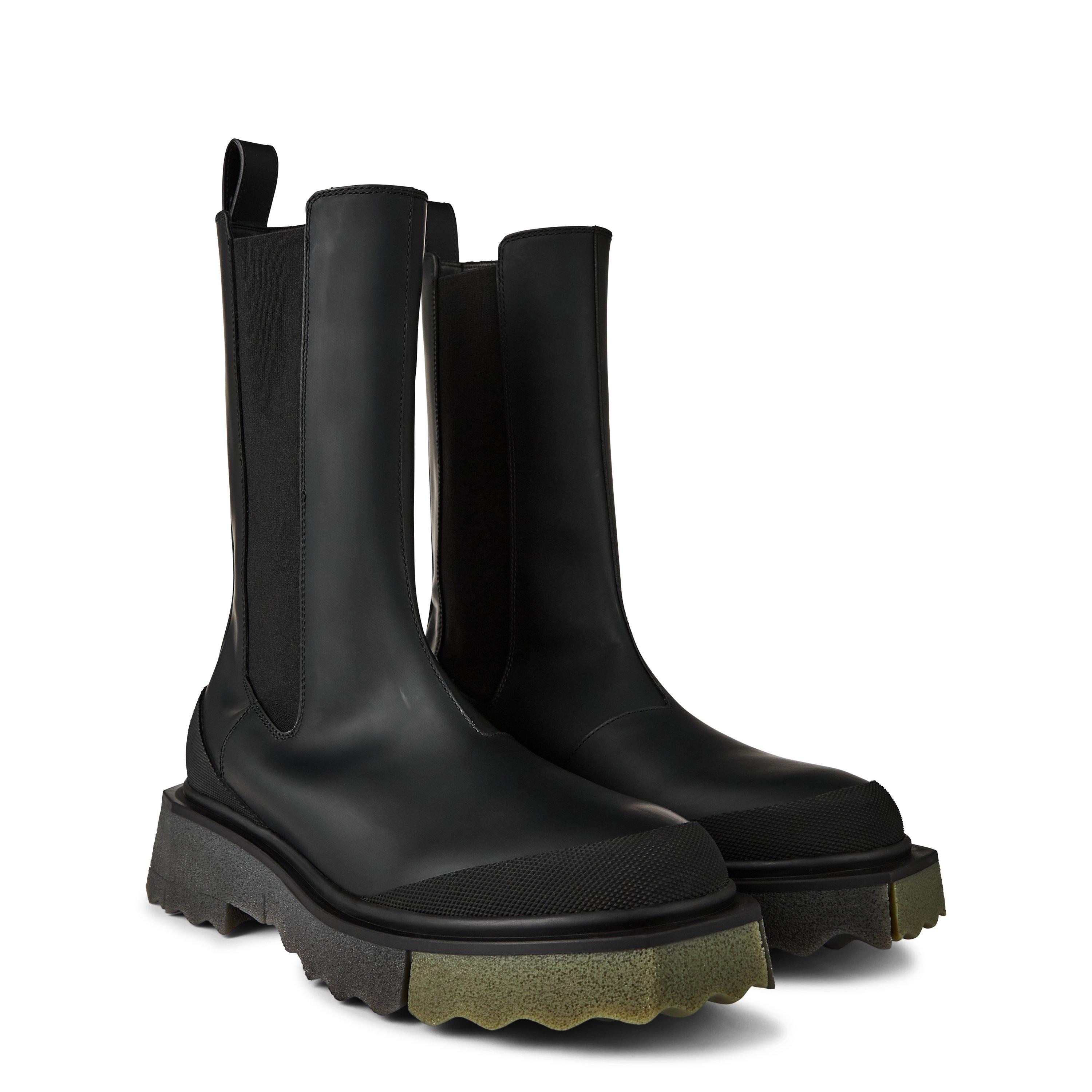 Off White Calf Sponge Chelsea Boots