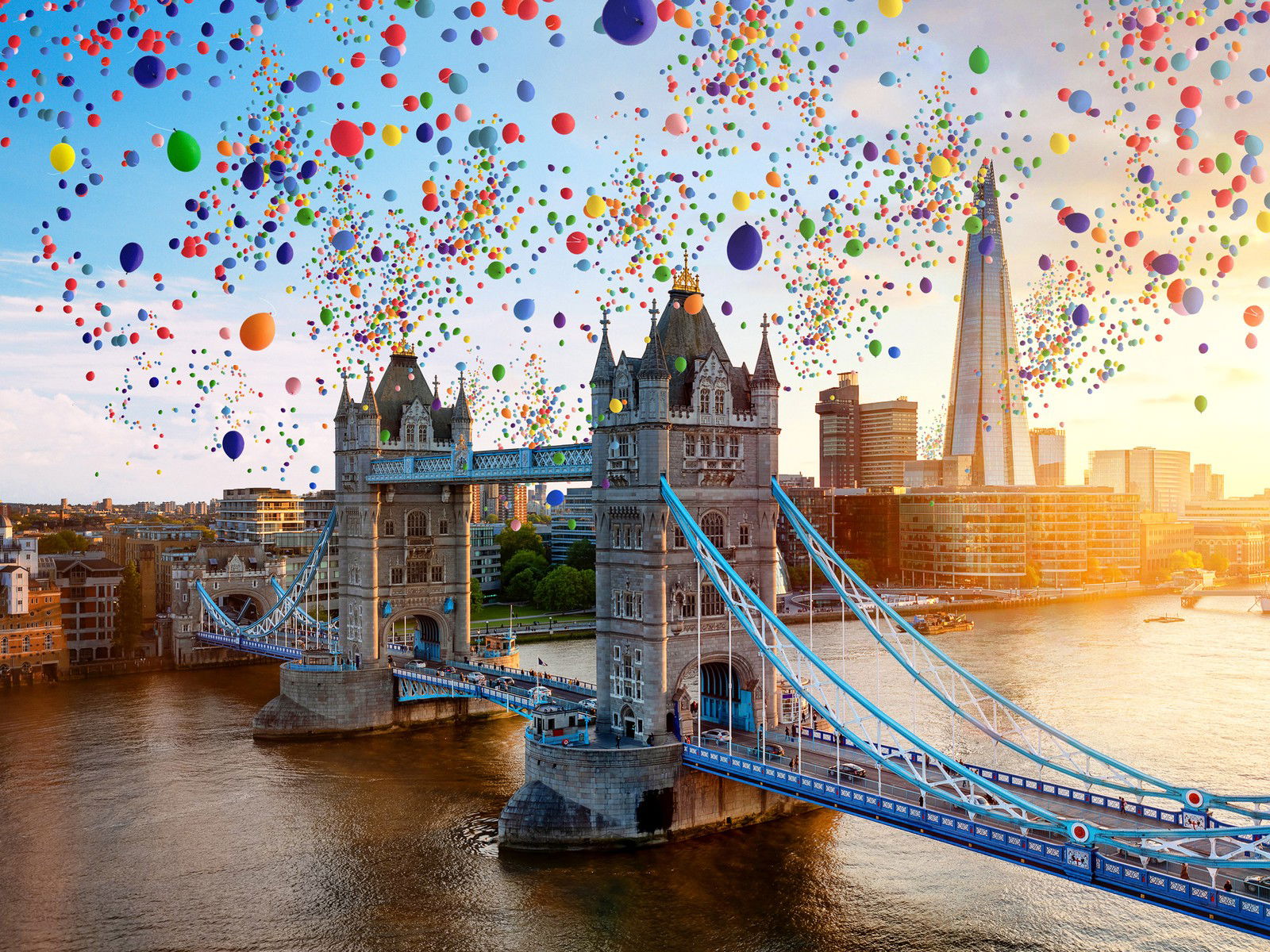 Tower  Bridge  Balloons by Robert Jahns - Open Edition.