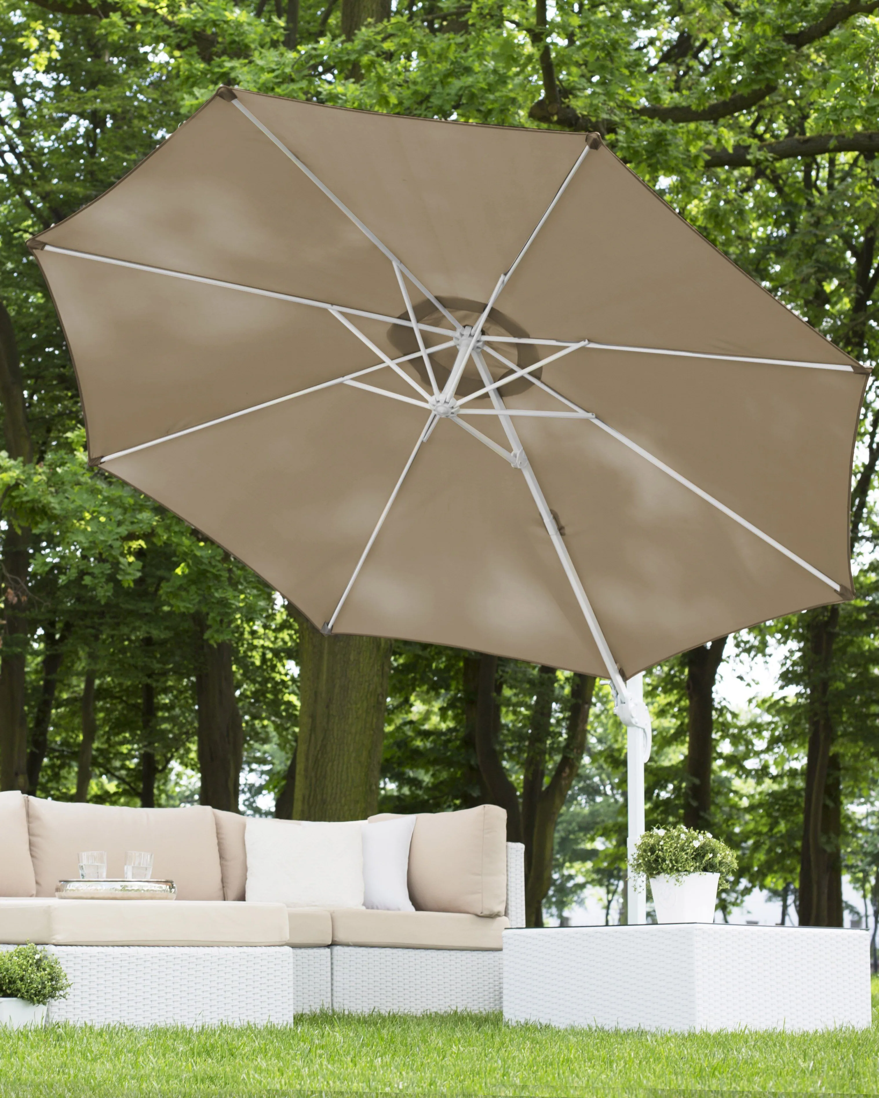 Zweefparasol 300 cm SAVONA Beige Zandbeige