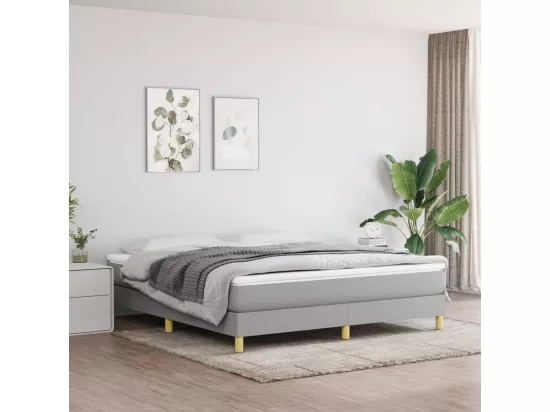 Sommier à lattes de lit Gris clair 160x200 cm Tissu