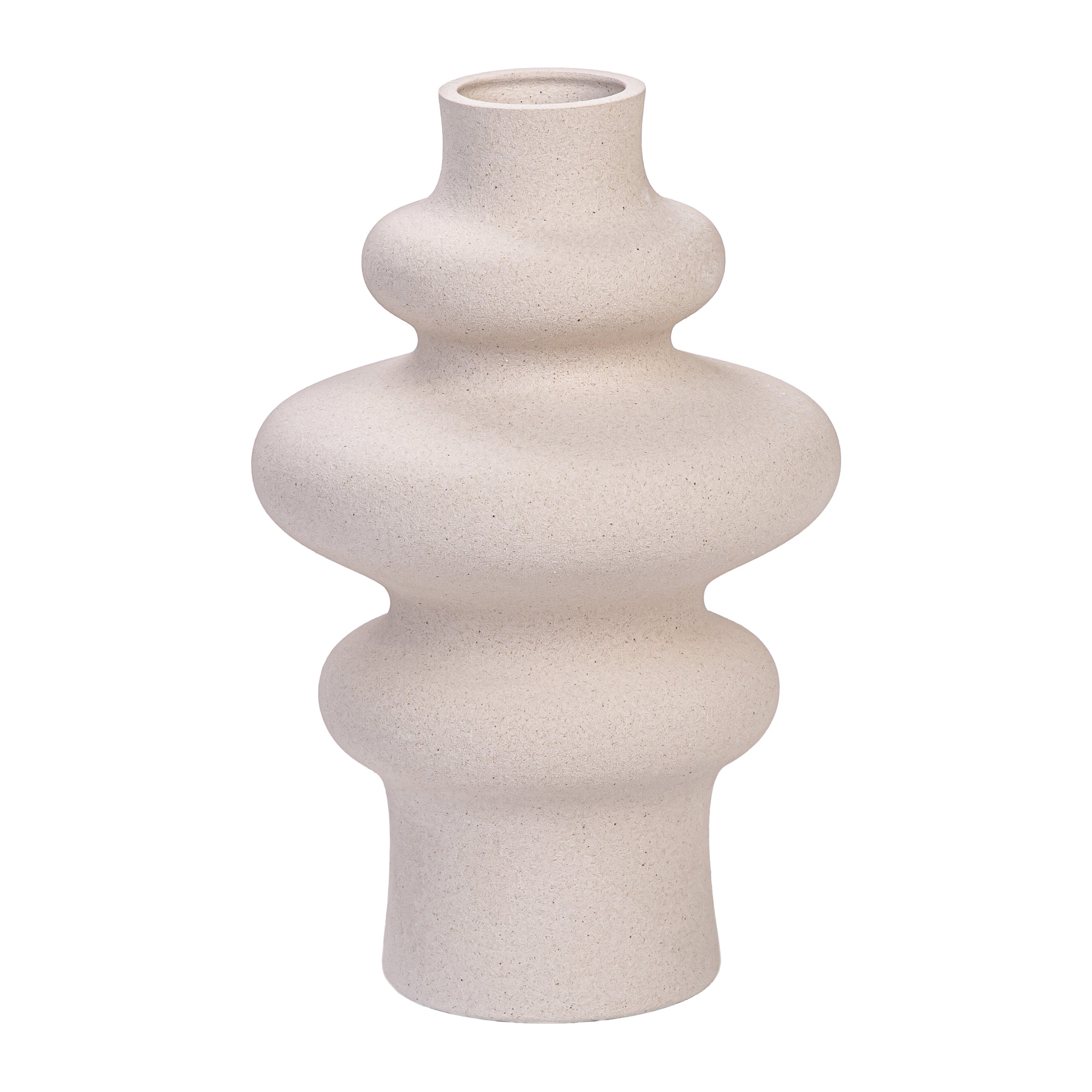 QUVIO Vaas - Keramisch - 21 cm - Beige