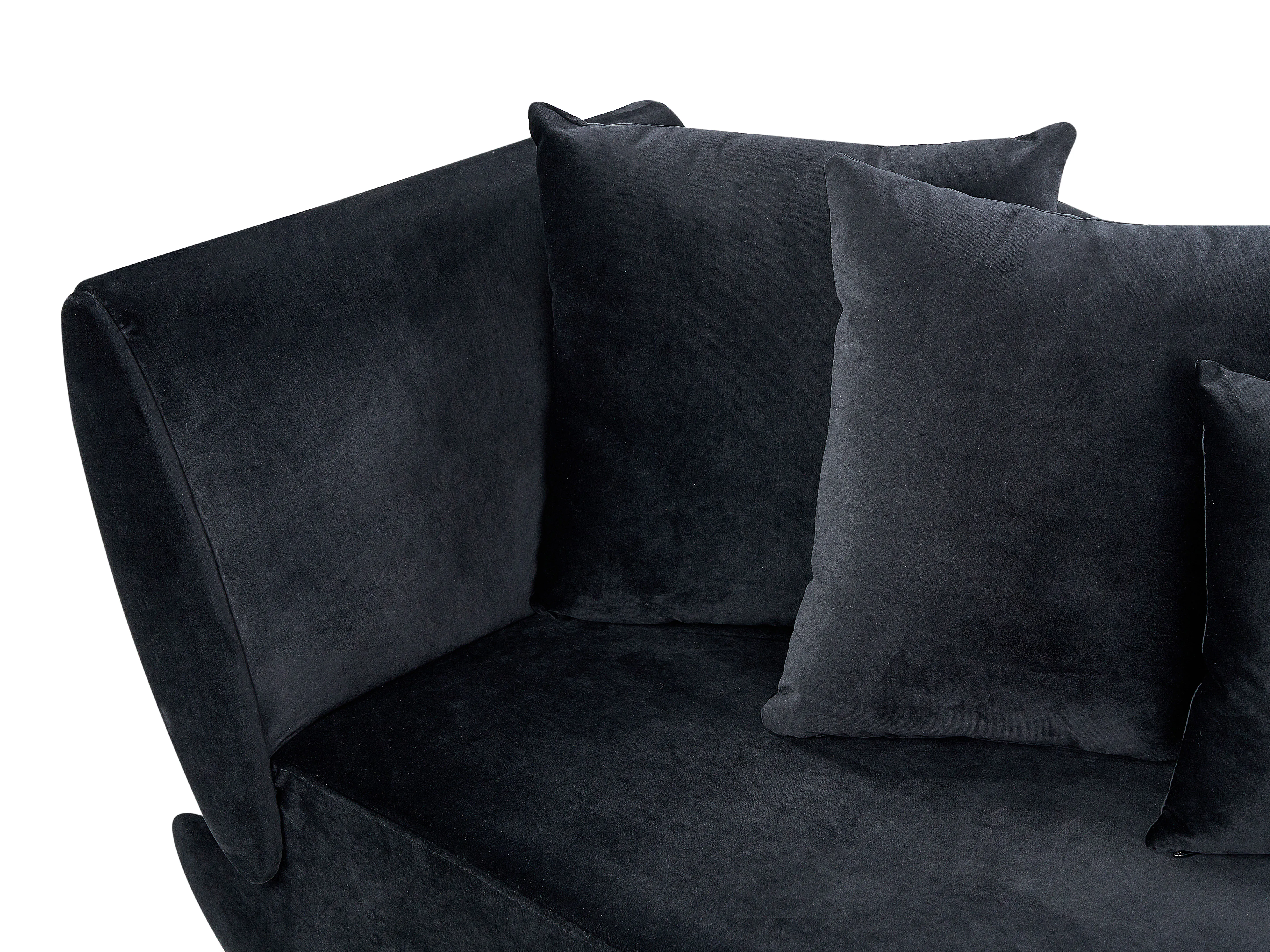 Linkszijdige chaise longue MERI Fluweel Zwart met opbergruimte