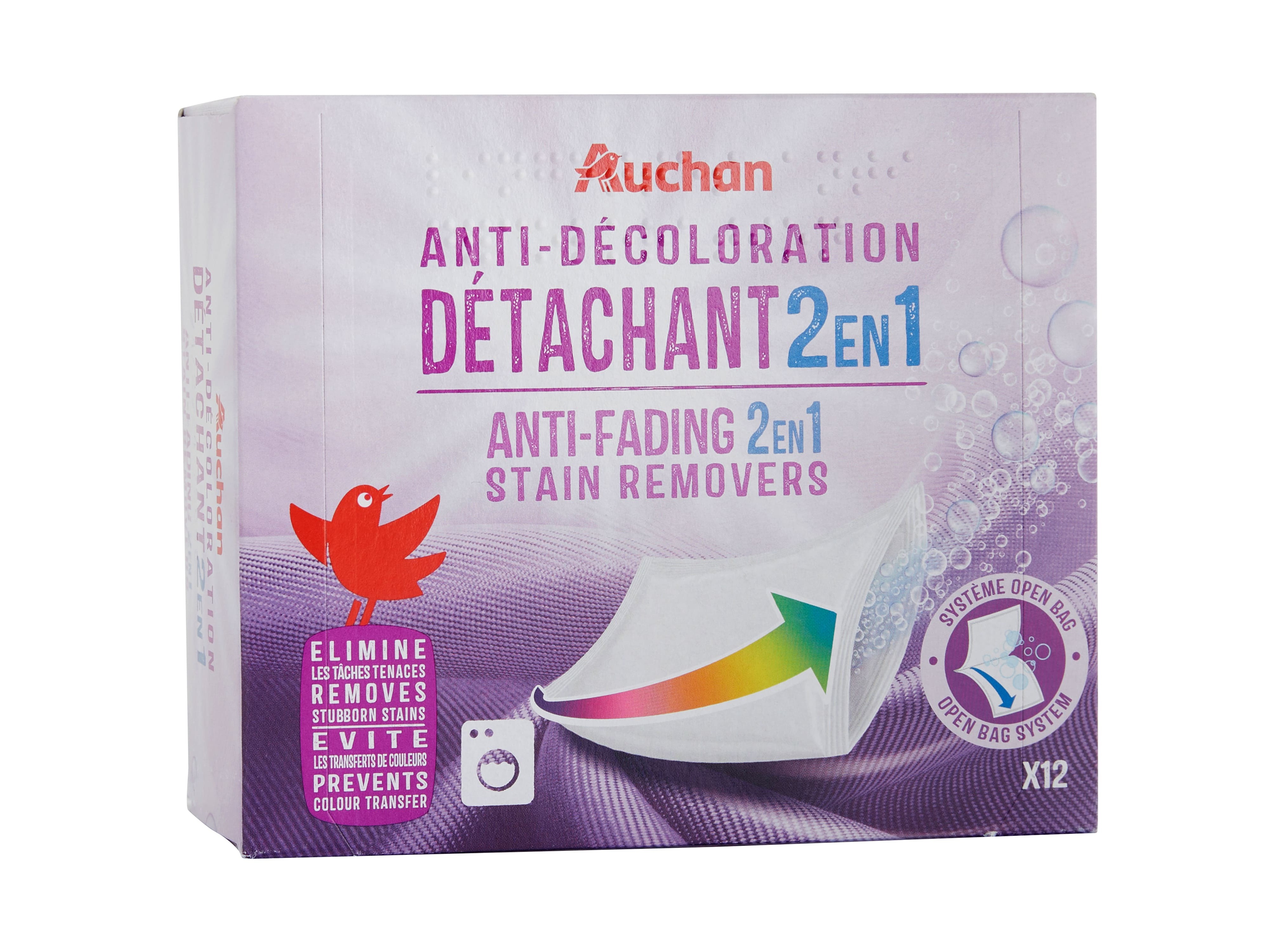 SAQUETAS ROUPA AUCHAN 2EM1 TIRA-NÓDOAS E ANTI-DESCOLORAÇÃO 12UN