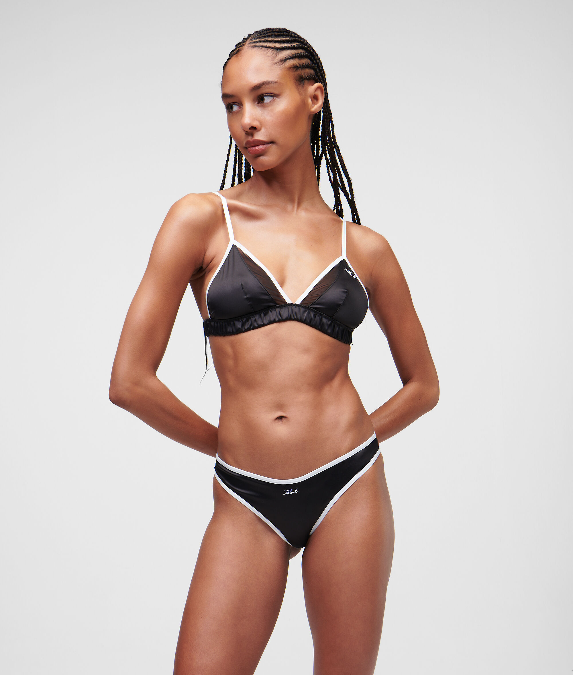 SOUTIEN-GORGE TRIANGLE EN SATIN KARL SIGNATURE