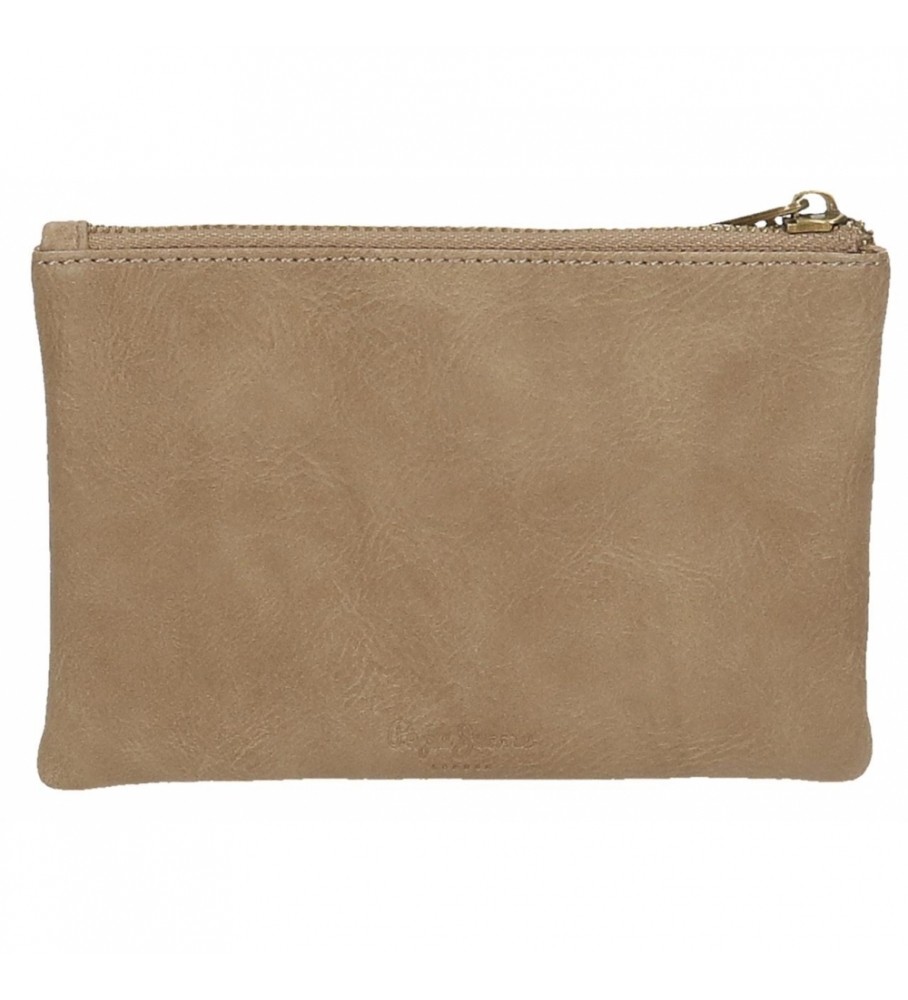 Carteira Pepe Jeans Camper Stone, dois compartimentos, bege