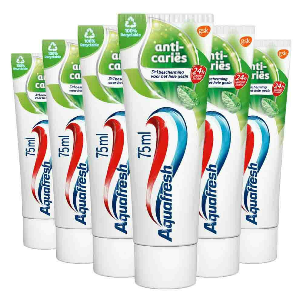 6x Aquafresh Tandpasta Anti-Caries75 ml
