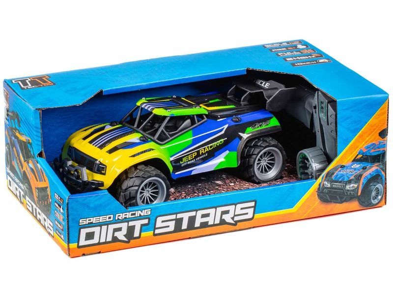 TEC-TOY Buggy Jeep Racing Blau/Grün, 1:18 Akku-Betriebenes RC Auto für Kinder ab 6 Jahren