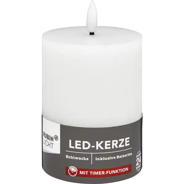 LED Kerze 3D Flamme 10 cm weiß