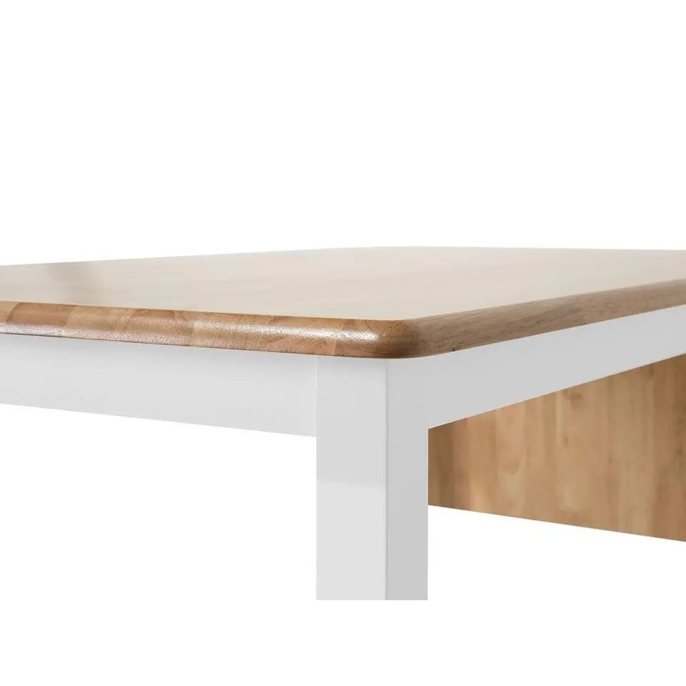 LOUISIANA - Eettafel - Wit - 75 x 120/160 cm - Rubberhout