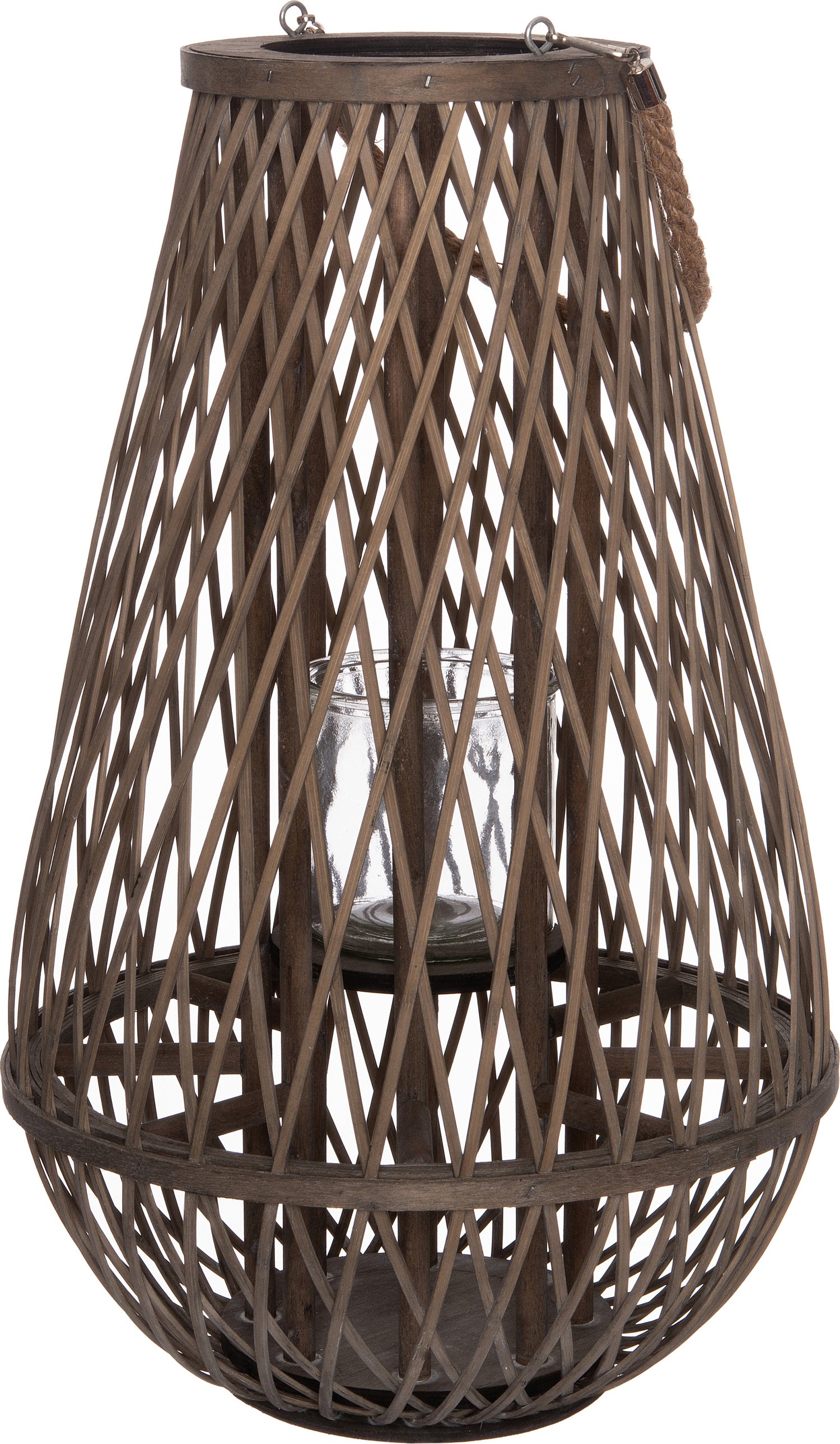 Intratuin windlicht Silvio grijs / naturel D 17 H 51 cm