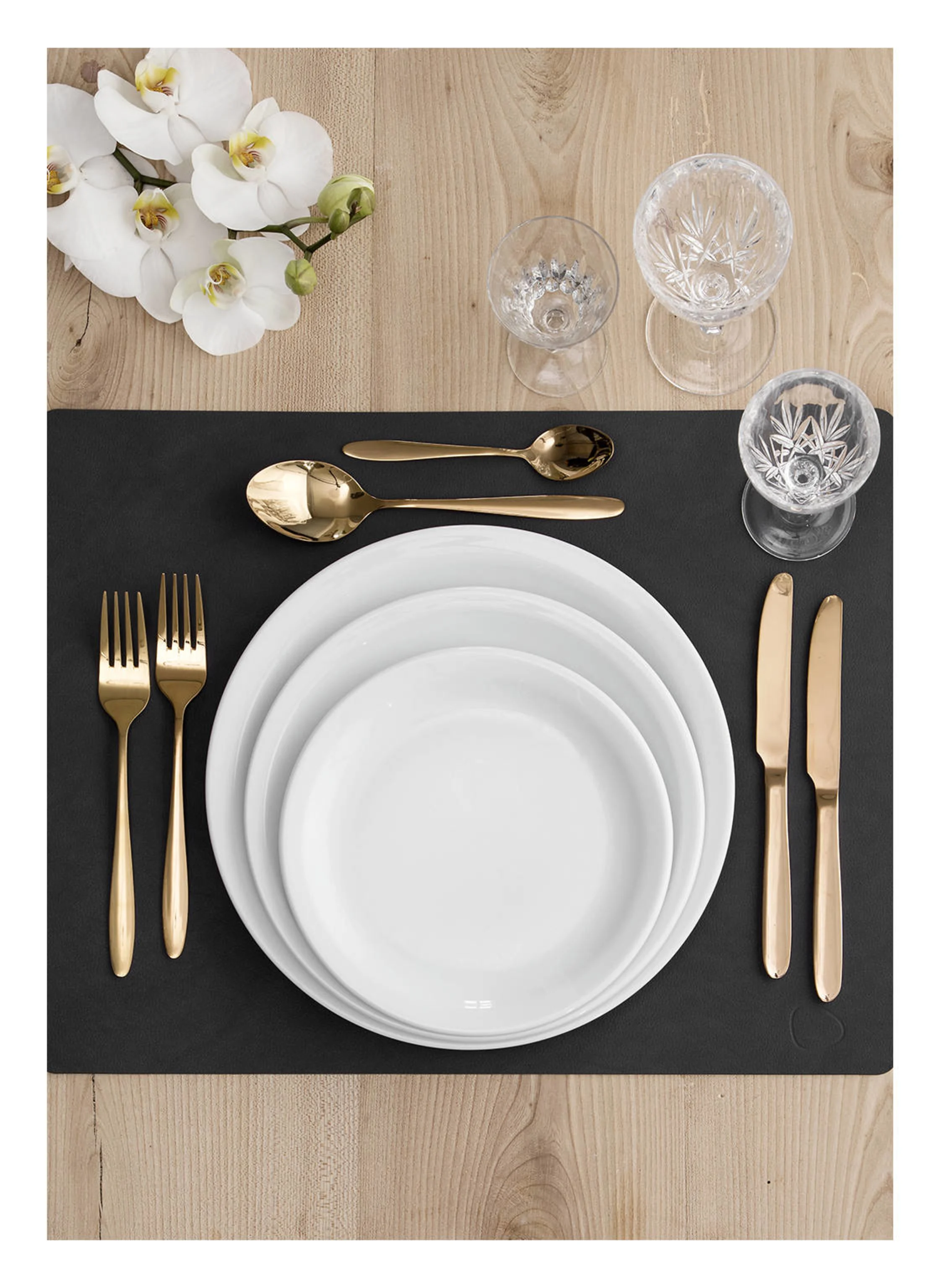 LINDDNA Tischset SQUARE L aus Leder