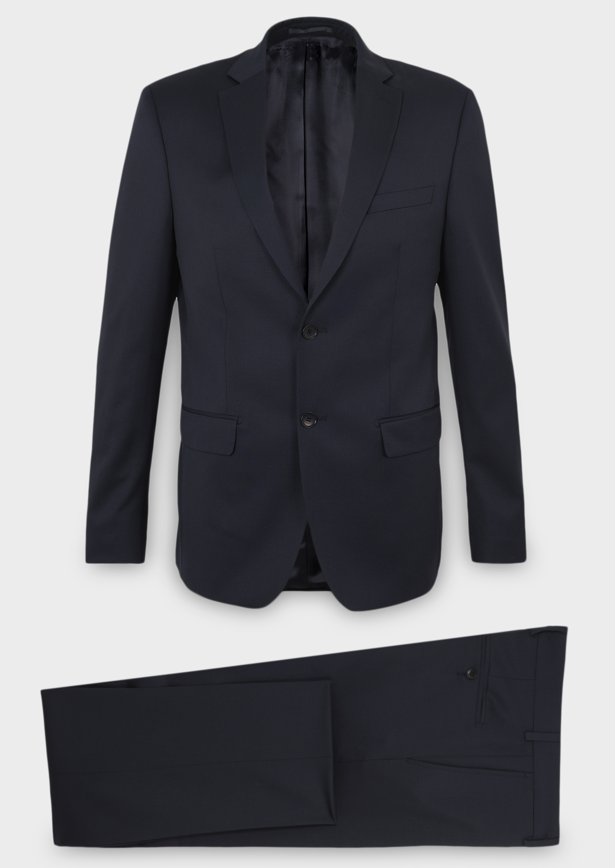 Costume 2 pièces Regular en laine Vitale Barberis Canonico unie bleu marine