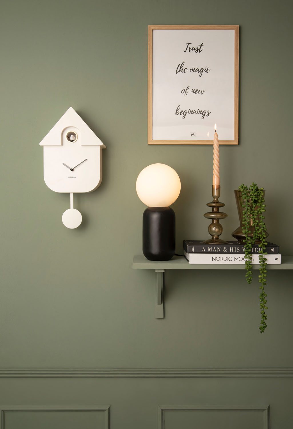 Wall clock Modern Cuckoo ABS white