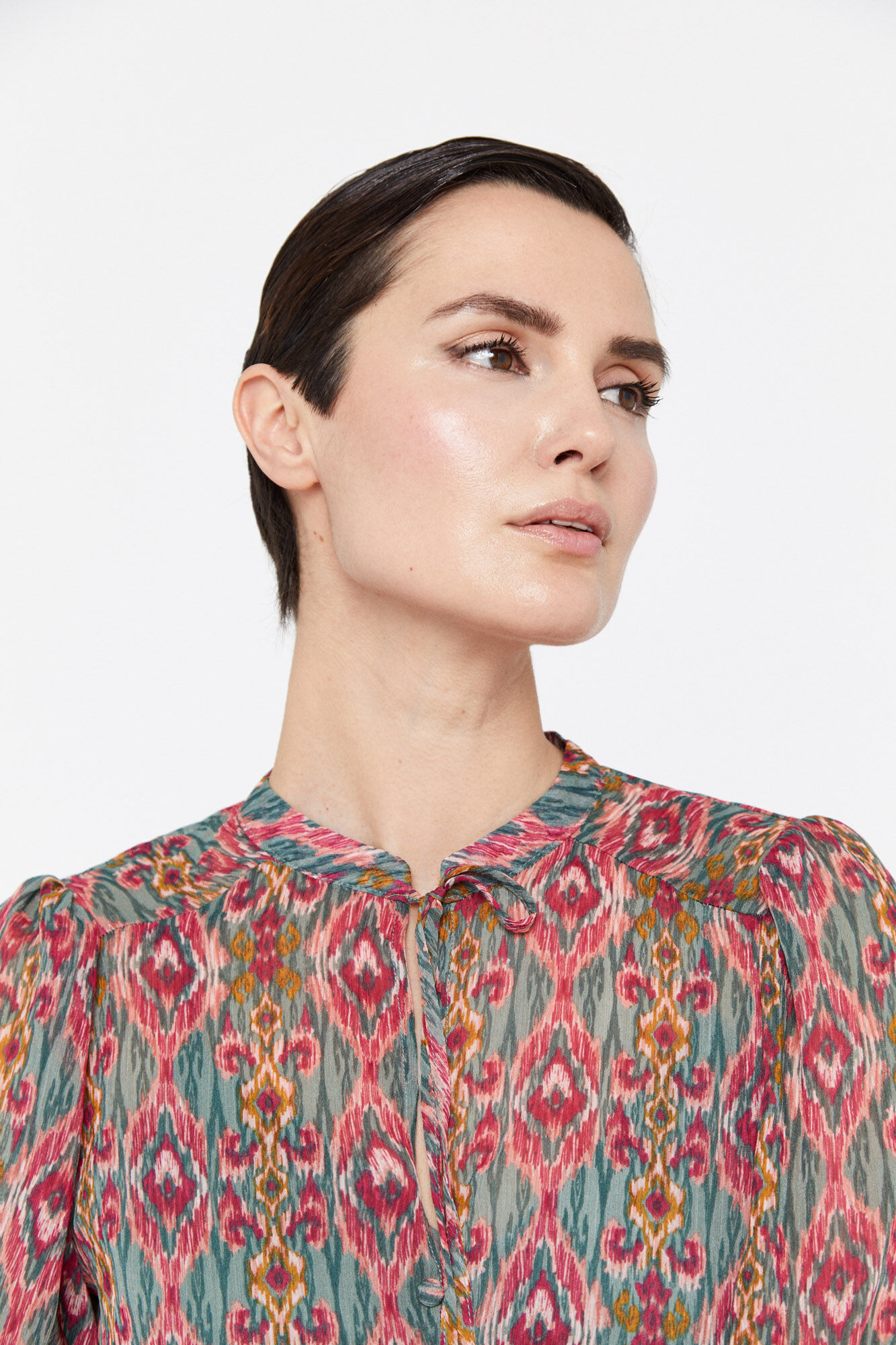 Vestido em poliéster reciclado - Estampa verde