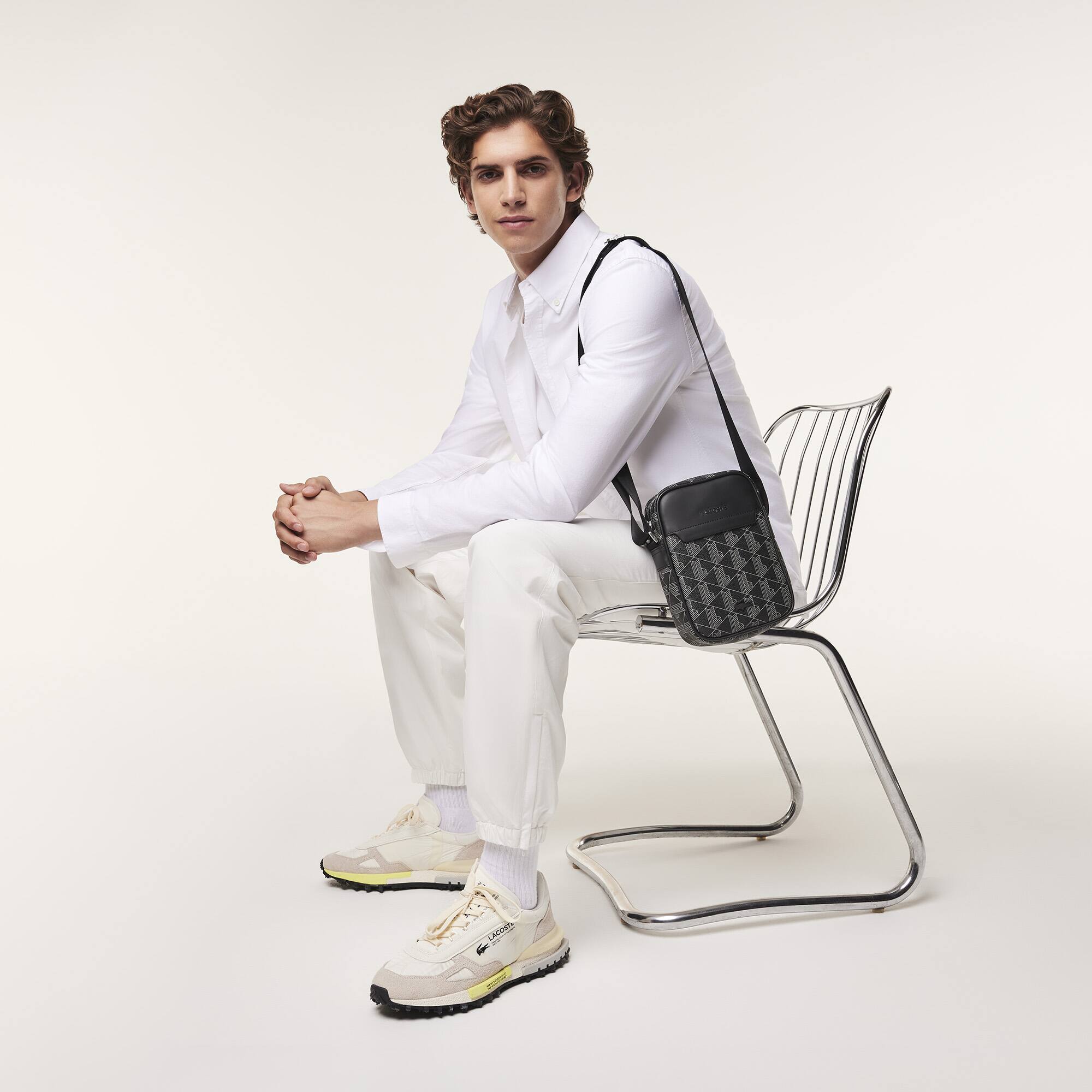 Sacoche verticale The Blend avec monogramme Sacoches & Pochettes - Noir - Lacoste - Homme