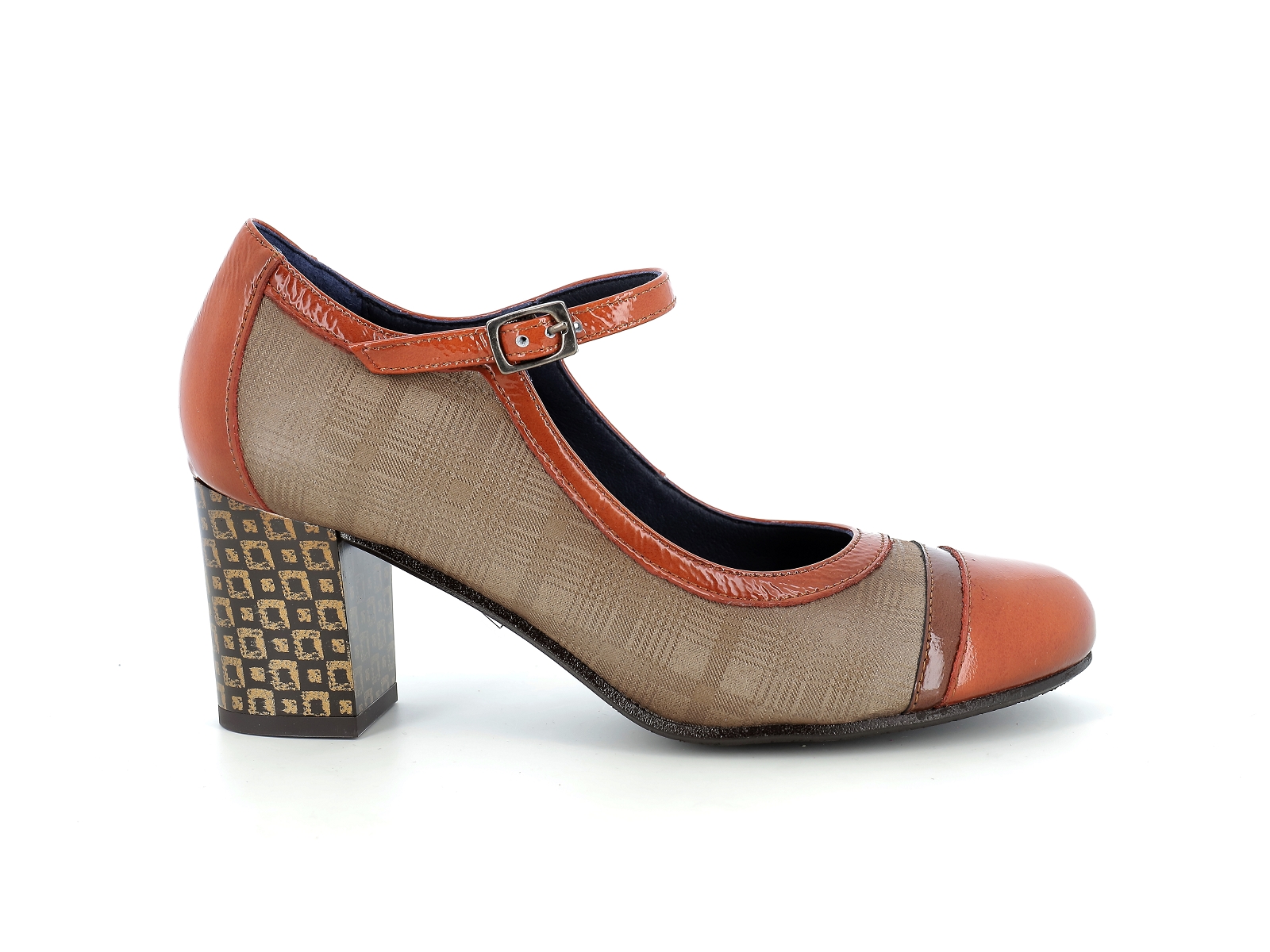 Dorking-D8669 Matières combinées Marron-Orange