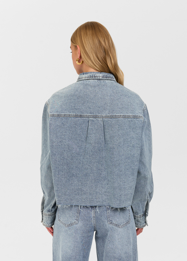 Denim blouse sea blauw