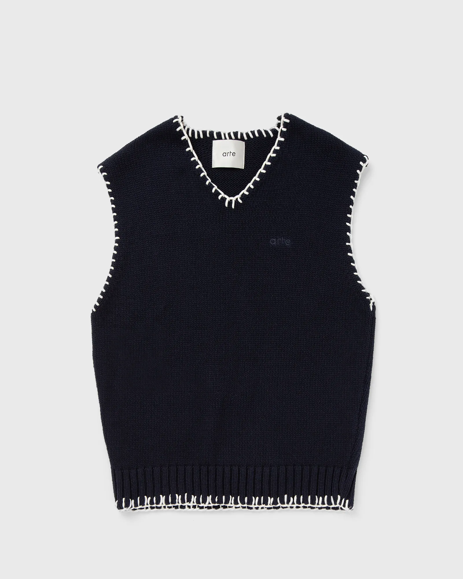 Arte Antwerp Baseball Stitch hem knit Vest