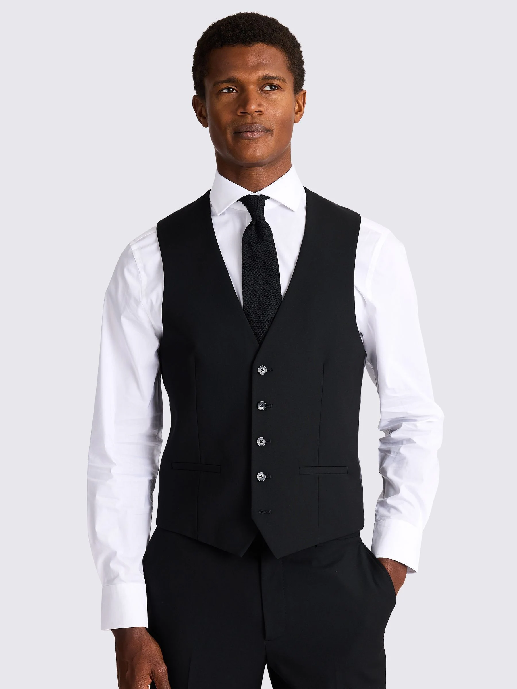 Zwart - MOSS Slim Fit Stretch Gilet