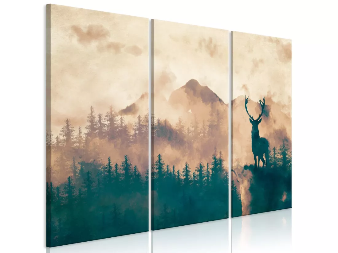 Tableau Proud Deer (3 Parts) - 90 x 60 cm