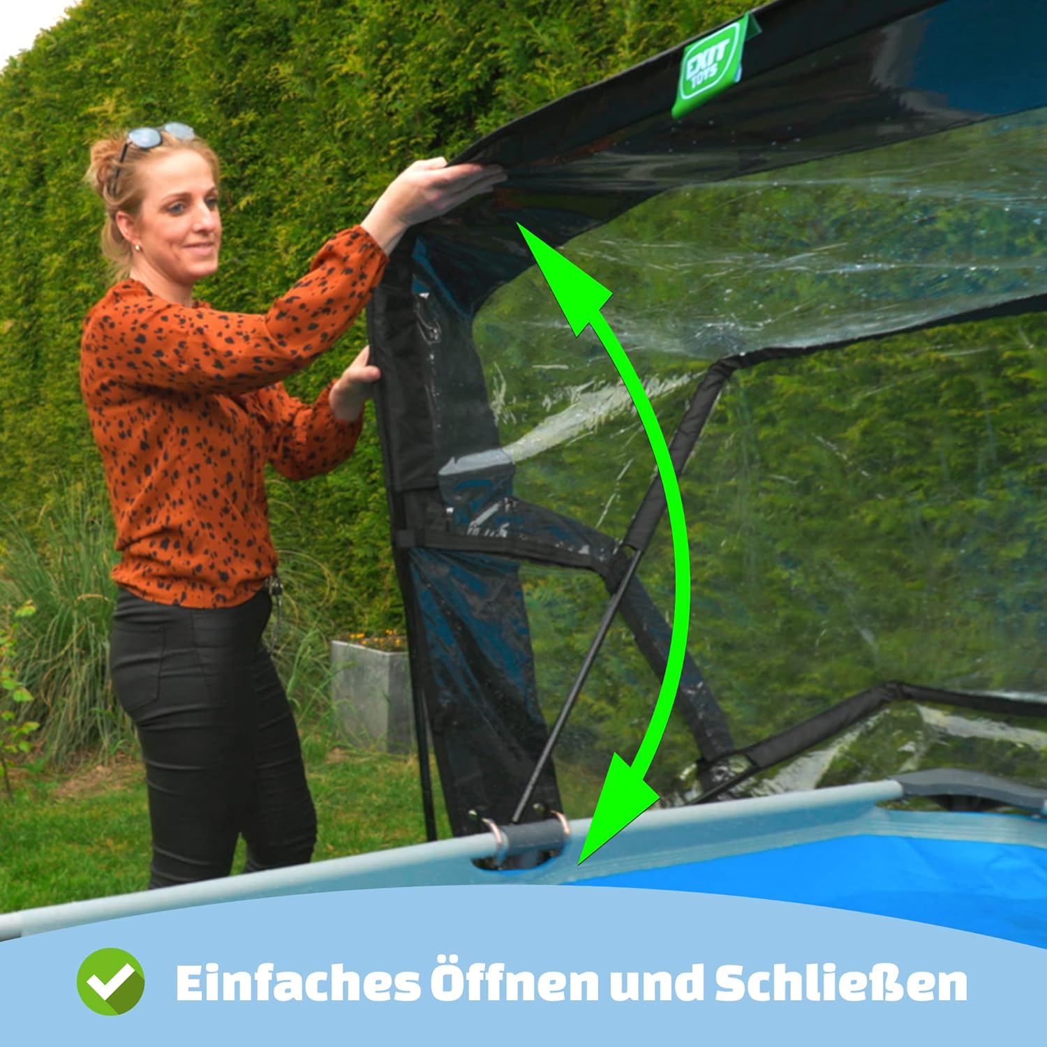 EXIT Toys Poolabdeckung 300x200cm - Universell für Rechteckige Pools - Hält Wasser Warm und Sauber - Einfache Montage - Robuste, Hochwertige Konstruktion - Geeignet für EXIT Pools und Andere Modelle