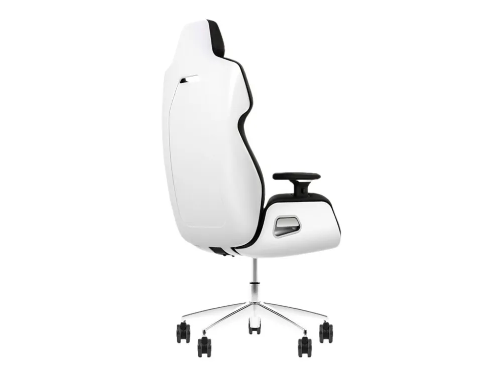 Thermaltake ARGENT E700 - Stol - ergonomisk - høj ryg - armstøtter - T-formet - vippe - drejeled - aluminiumlegering, perforeret læder, højdensistets støbt skum - sort, Glacier White