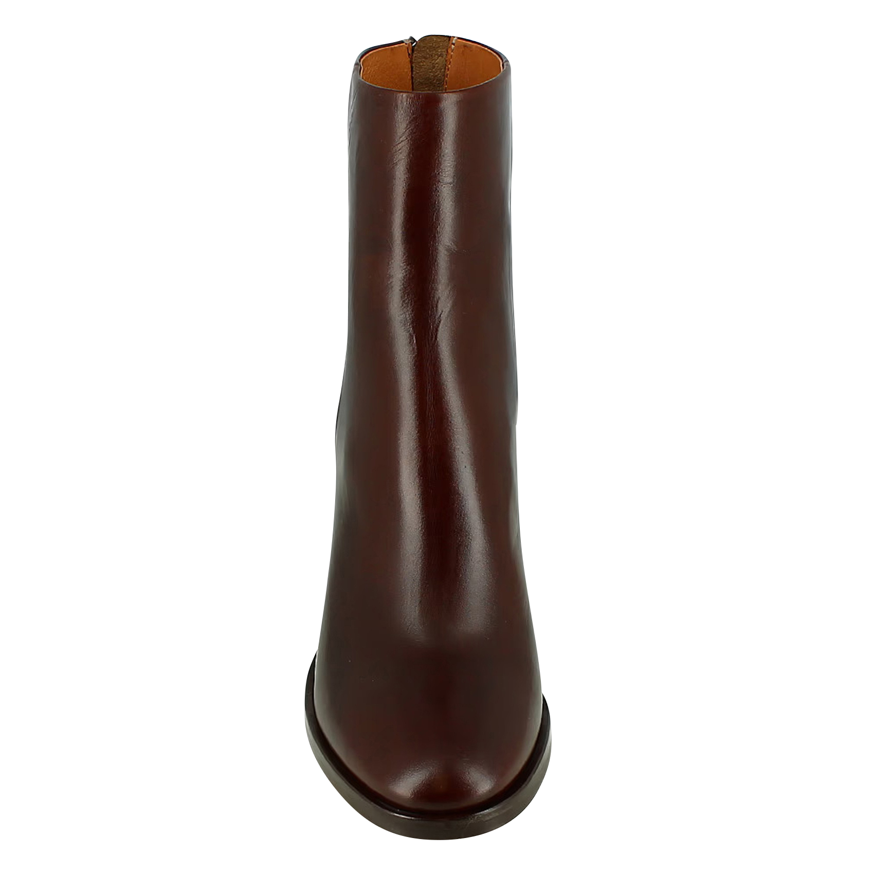 DEEP - Bottines à talon en cuir lisse | Marron