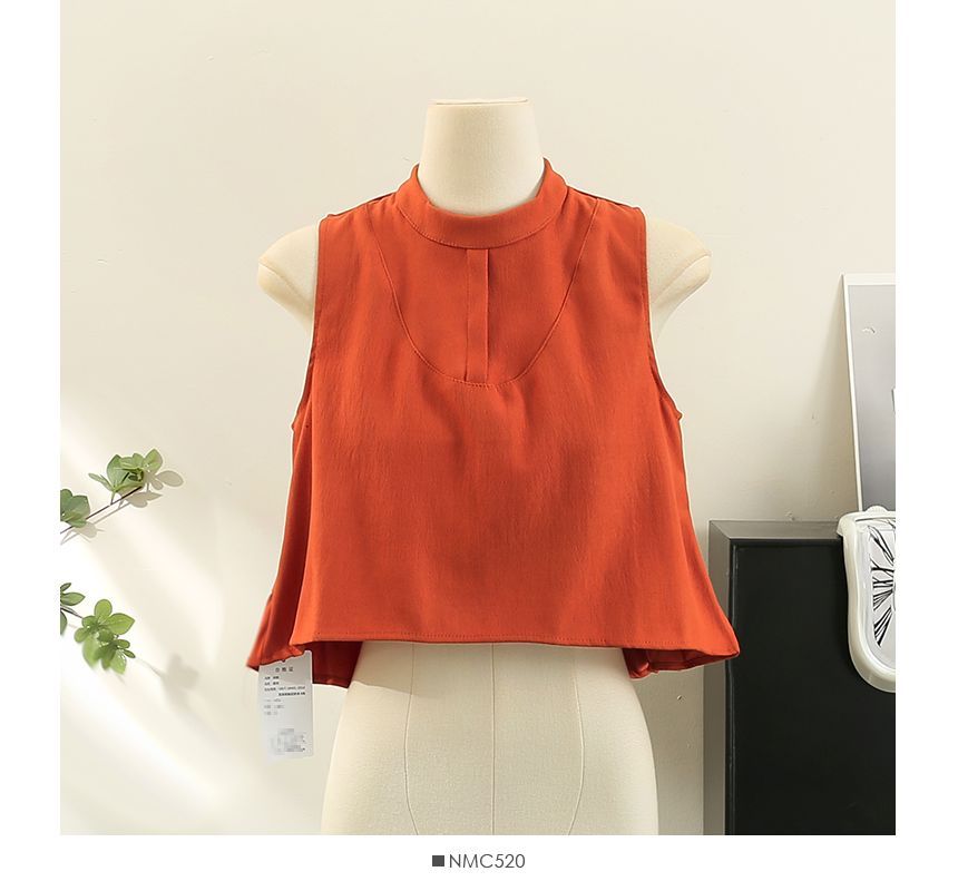 Lemongrass - Tanktop met hoge hals en rugdetails