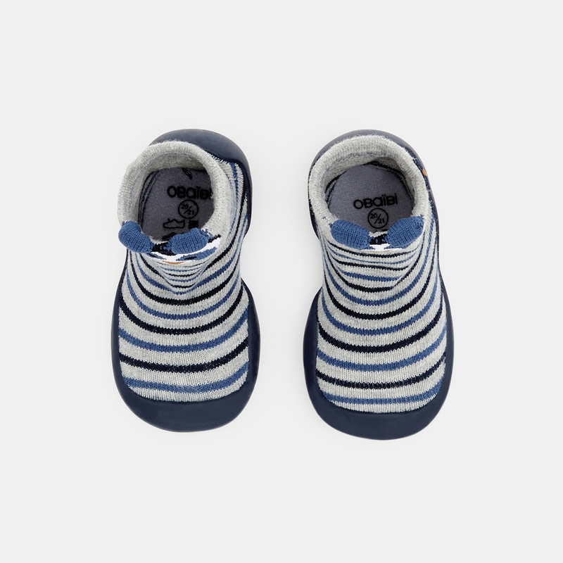 Chaussons rayés enfilables