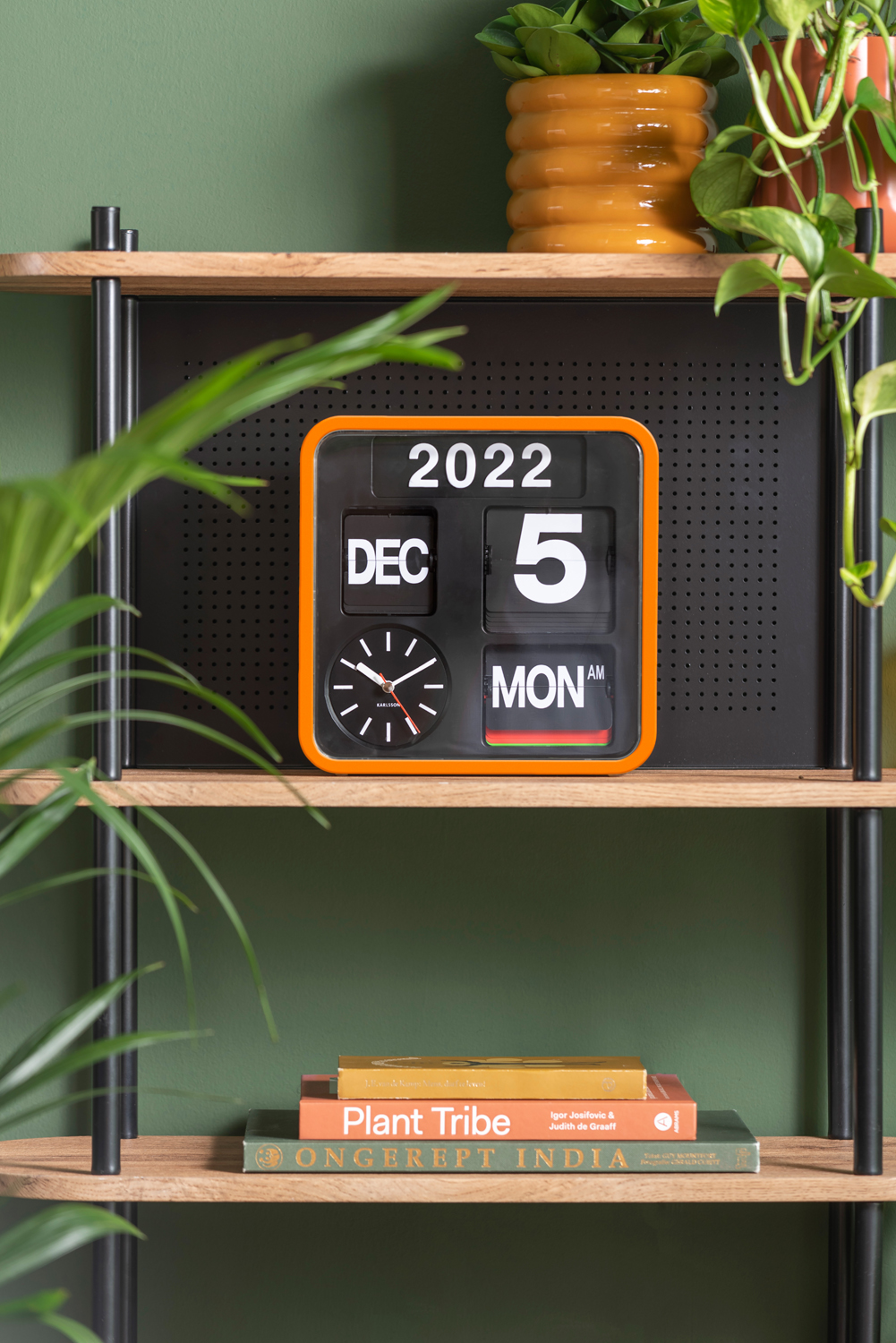 Wandklok Mini Flip - Geel