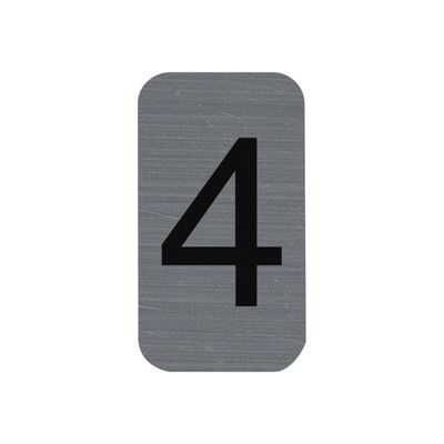 Exacompta - Plaque adhésive chiffre 4 - 25 x 44 mm - aluminium brossé
