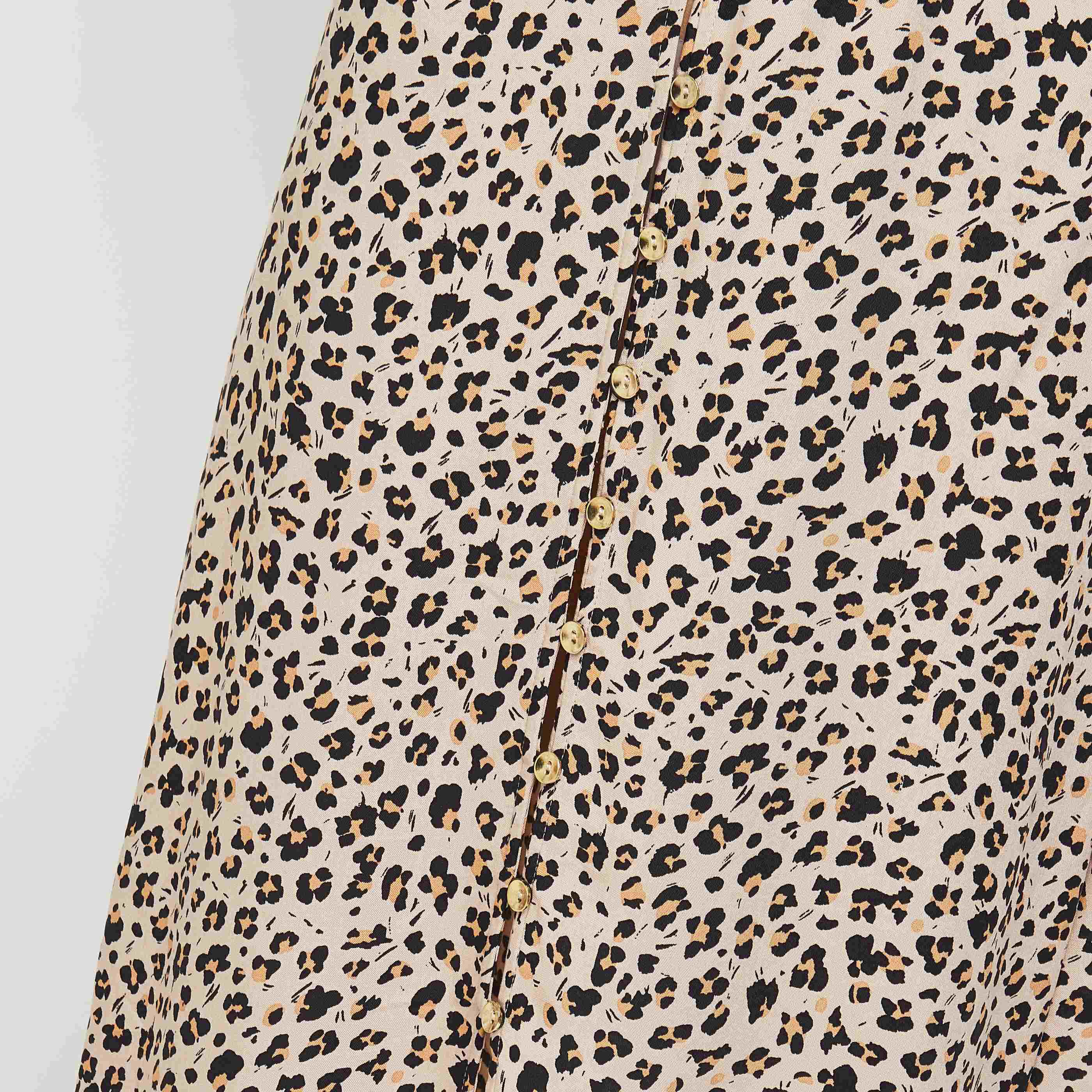 Jupe mi-longue imprimée femme - BEIGE