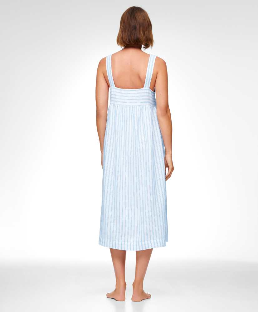 Camisola midi de linho com alças