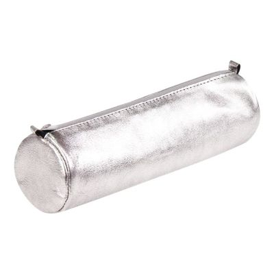 Clairefontaine - Trousse ronde - cuir - argent