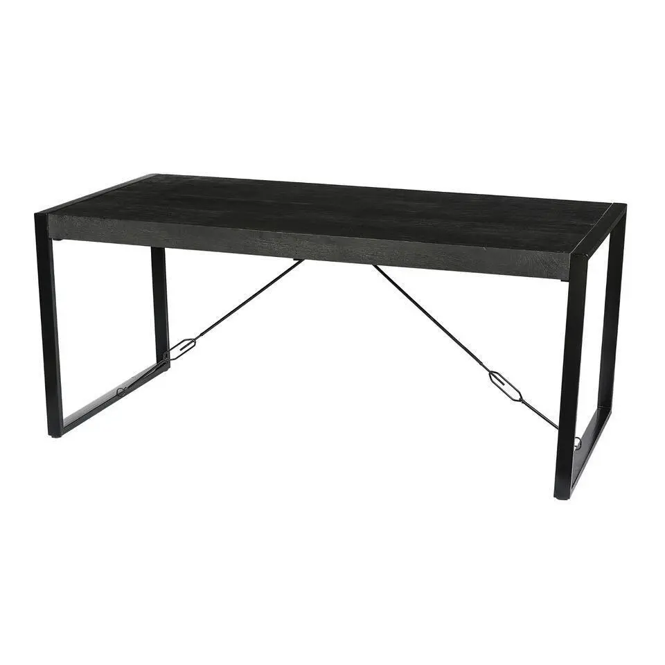 Eettafel Rechthoek 160cm - Zwart Mangohout - 2-4 personen - Norris