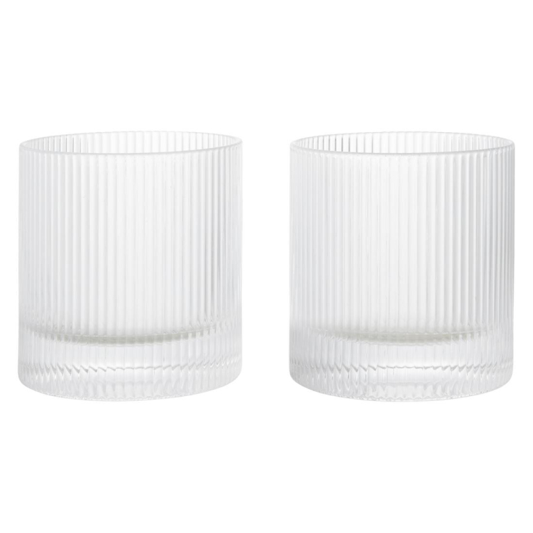 Ferm Living Ripple Tumbler glazen set van 2 Clear