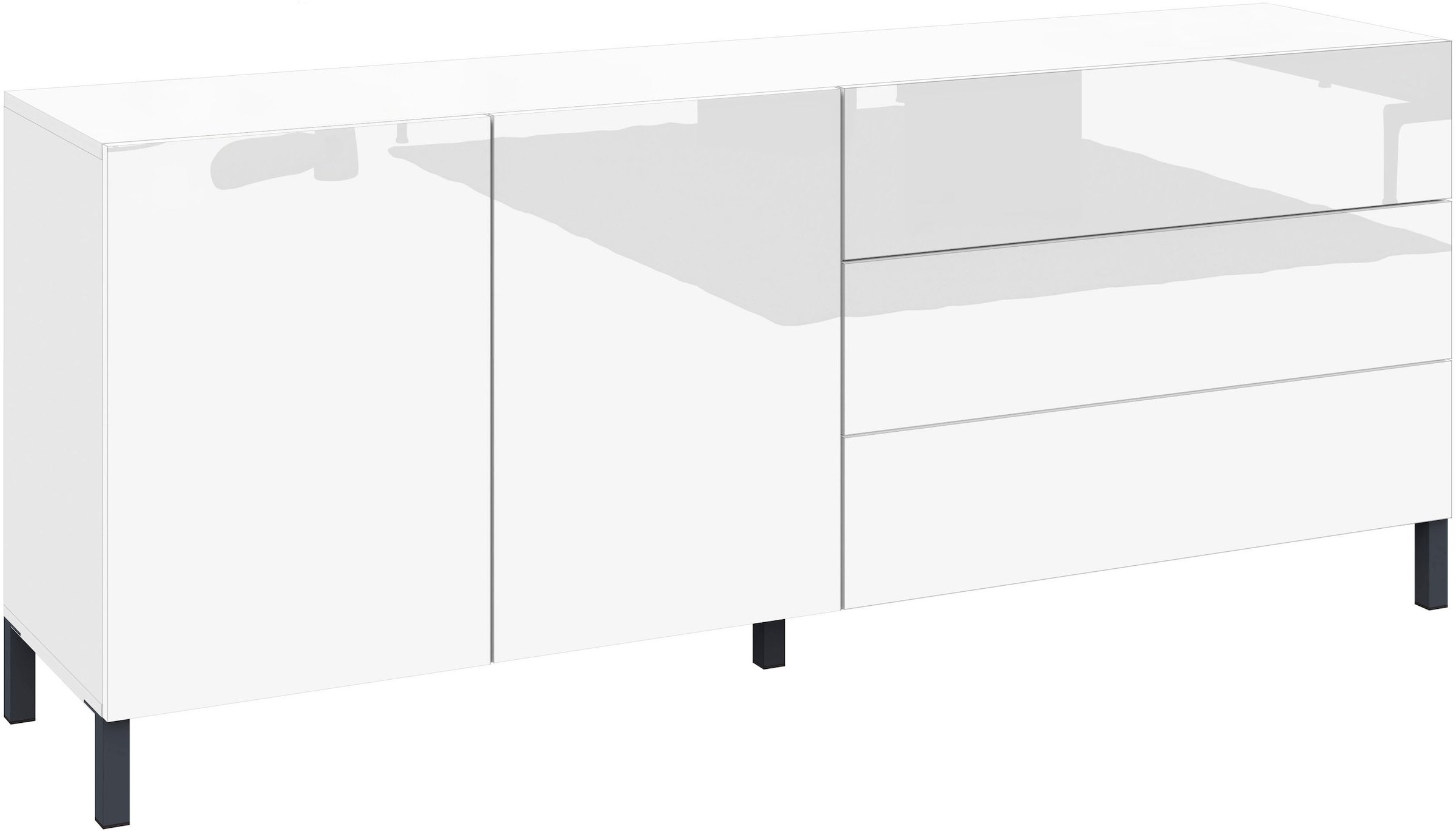 borchardt Möbel Sideboard Metallfüsse, grifflose Optik
