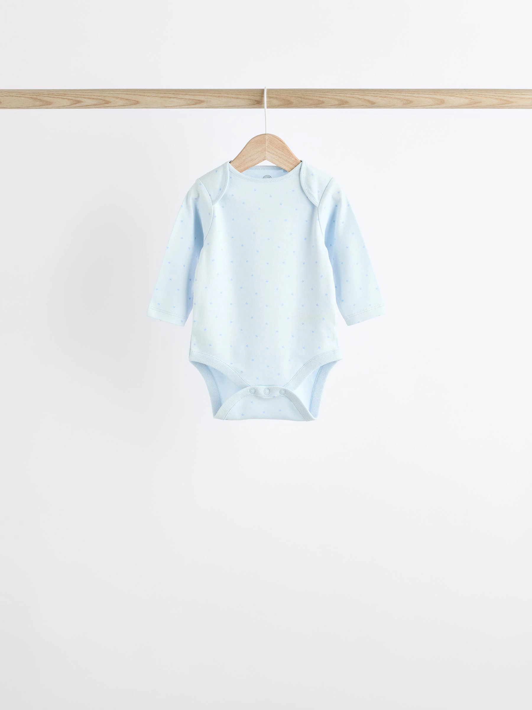 Blauw - Babyrompertjes met beer en lange mouwen