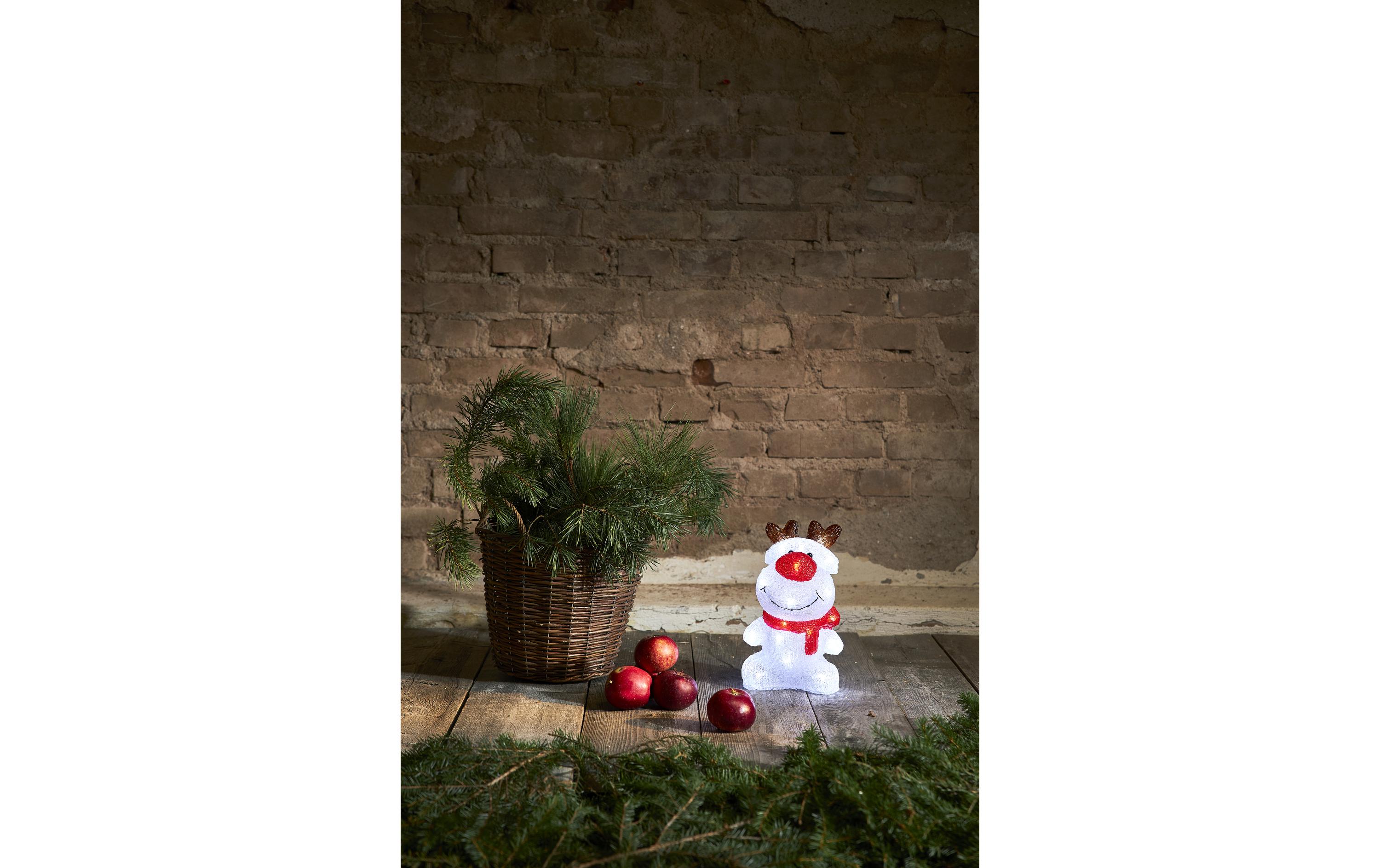 LED-Figur Crystalo Rentier, 28 cm, WeissLeuchtendes Rentier mit 30 LEDs