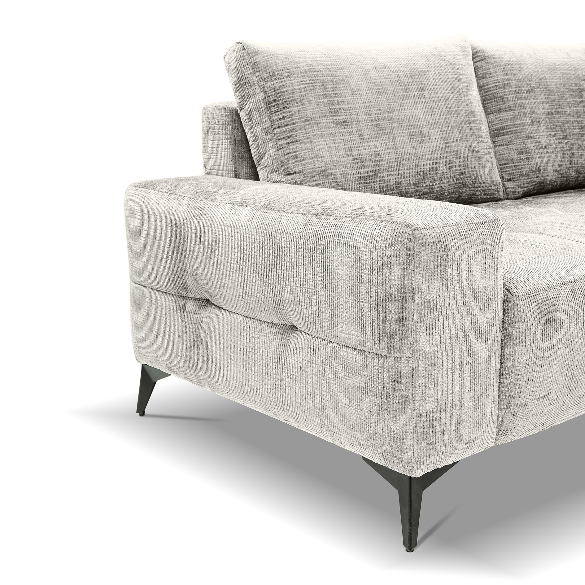 Ecksofa - pearl - Liegefunktion - Staukasten - Longchair rechts