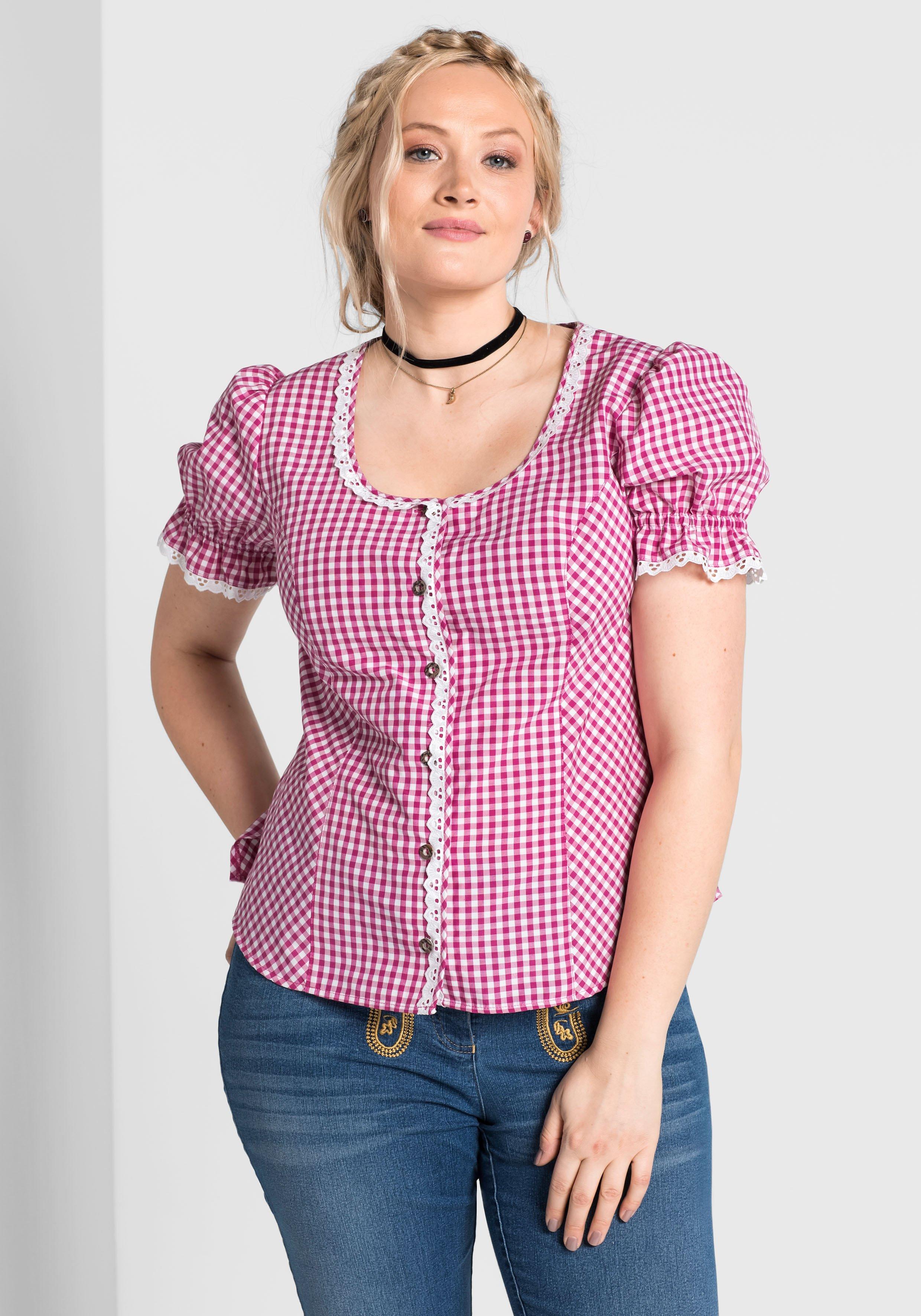 Trachtenbluse mit typischem Trachtenkaro