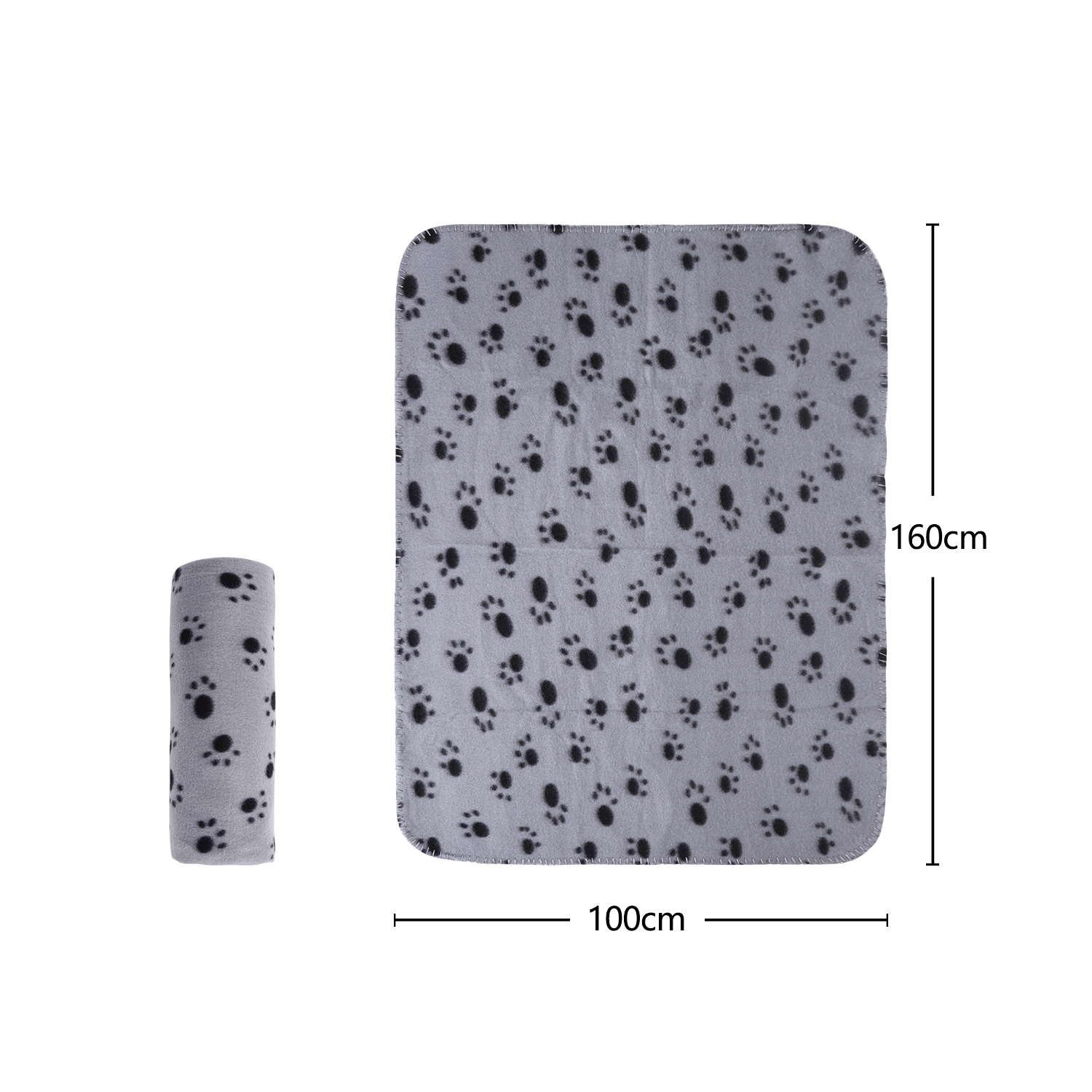 Nobleza – Conjunto de 6 Cobertores de Pelúcia Macia para Cães, Gatos e Outros Animais de Estimação. Laváveis. Cinza, 120*100 cm