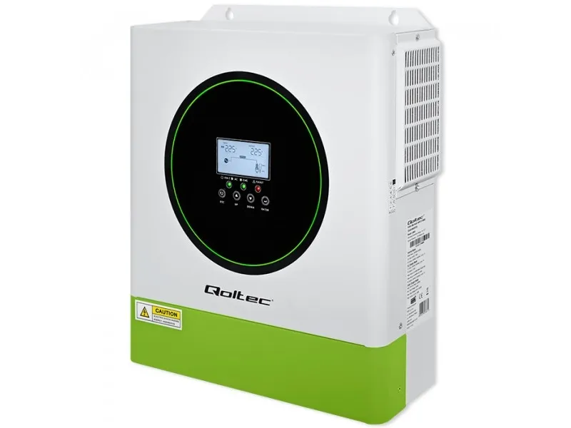 Qoltec Hybrid Off-Grid Solar Inverter 3500W | 100A | 24V | MPPT | BMS | Wi-fi option |Sinus | Power factor 1.0