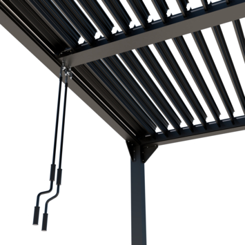 Rodrigo pergola aluminium antraciet 300 x 300 x 231 cm met schutterdak