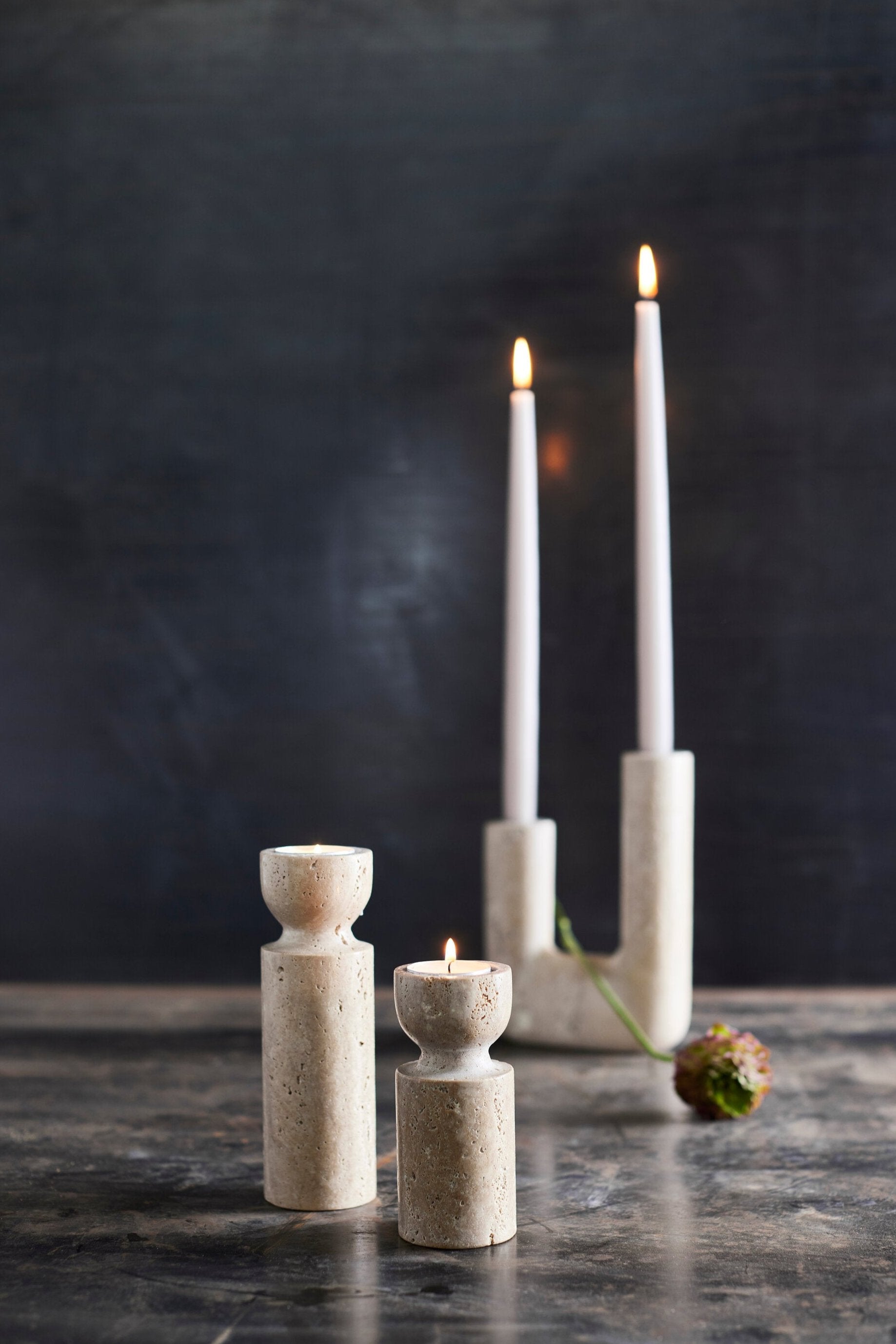 Muubs  Minerva fyrfadsstager, 2 stk. - Creme