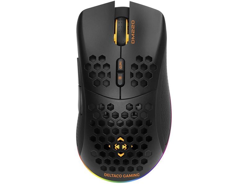 DELTACO Gaming-Maus DM220 RGB Schwarz Leichte Gaming-Maus mit RGB Beleuchtung