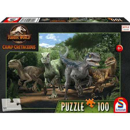 Schmidt Spiele Puzzle - Jurassic World: Neue Abenteuer, Das Velociraptor Rudel, 100 Teile