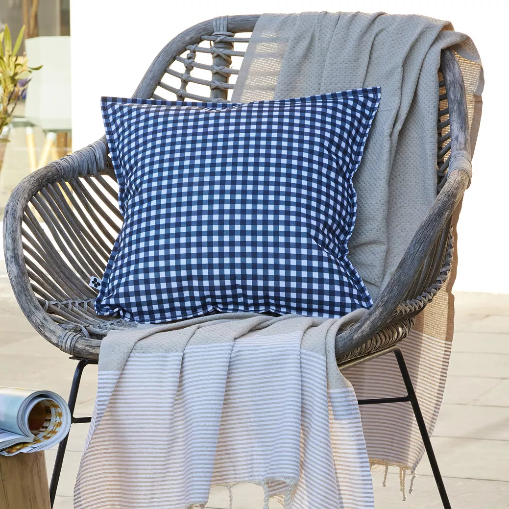 Housse de coussin extérieur carrée (45 x 45 cm) Vickie Bleu nuit